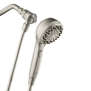 waxman 8570202wx attache 6-setting 3.9" handheld showerhead, brushed nickel