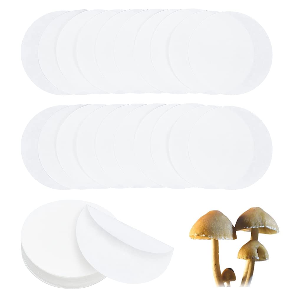 GORGECRAFT 100PCS 90 mm Qualitative Synthetic Filter Discs Cellulose Filter Paper Circular Funnel Filters Medium Speed Extract Filtration Ashless for Buchner Funnel Mushroom Cultivation