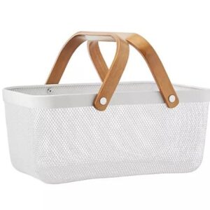 Member's Mark Mesh Baskets with Wood Handles (Set of 2) (White)