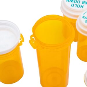 AVG Packaging Supplies Plastic Pharmacy Craft Pill Containers with Thumb Click Caps - Reversible Empty Perscription Bottles Prescription, 40 Dram Vials (12ct)