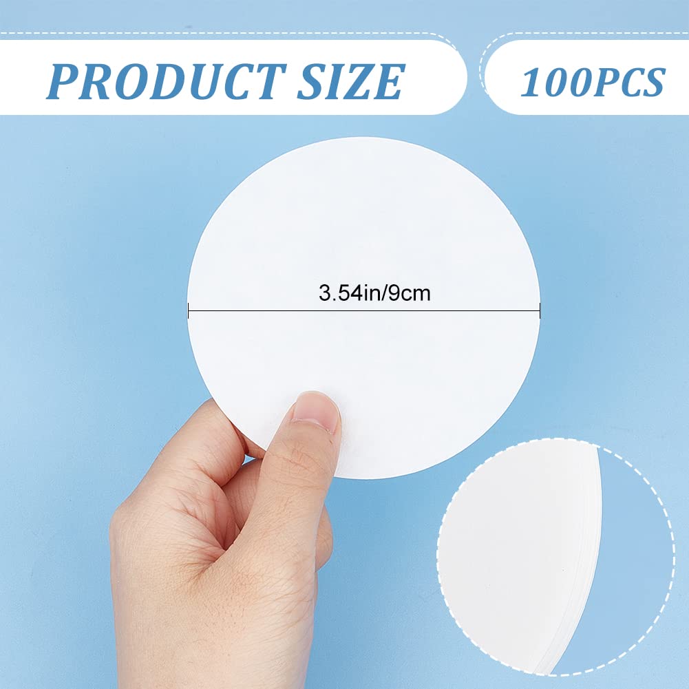 GORGECRAFT 100PCS 90 mm Qualitative Synthetic Filter Discs Cellulose Filter Paper Circular Funnel Filters Medium Speed Extract Filtration Ashless for Buchner Funnel Mushroom Cultivation