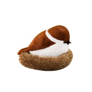 xizhi sparrow plush toy with bird's nest 15.7" stuffed animal figures bird throw plush pillow toys huggable soft animal doll for kids birthday