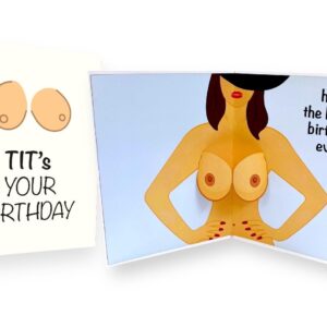 Dirty Pop Up Birthday Cards – Tits Your Birthday – Funny 3D Popup Card, Gift for Husband, Dad, Friend, Bday and Every Tits Lover - 1 Card 5 x 7 inch, 1 Notepaper, 1 Envelope (Tit's Your Birthday)