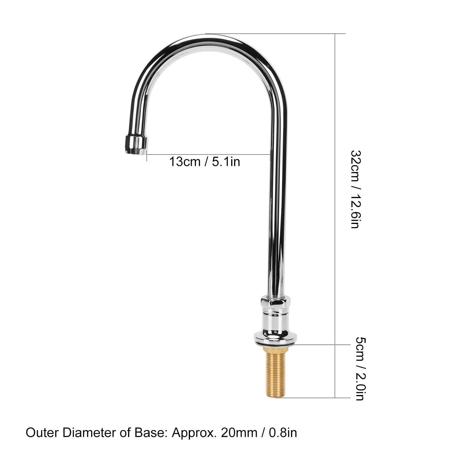 Water Filter Faucet Stainless Steel Water Tap with G1/2 Thread and 20mm Base Outer Diameter for Kitchen and Bathroom Use