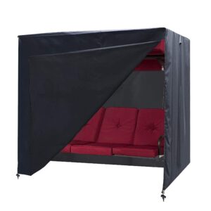 patio swing cover a-frame swing covers waterproof 3 seat uv resistant weather protector for outdoor courtyard patio furniture 77x53x67inch black