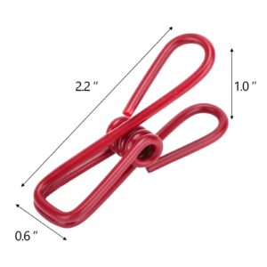 50pcs 2.2 Inches Colored Clothes Pins Waterproof Metal Chip Clips Steel Clip for Food Bag, Chips Bag, Paper