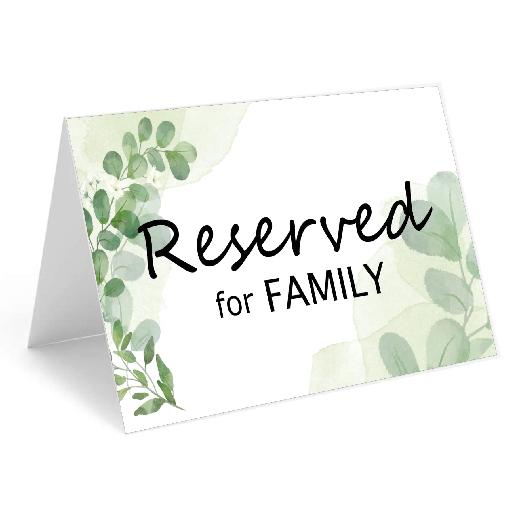 Reserved Signs for Wedding Reception Greenery Reserved Table Cards Tented Table Place Setting Cards Engagement Party,Rehearsal Dinner,Anniversary Party or Any Events 10 Pack (Color2)