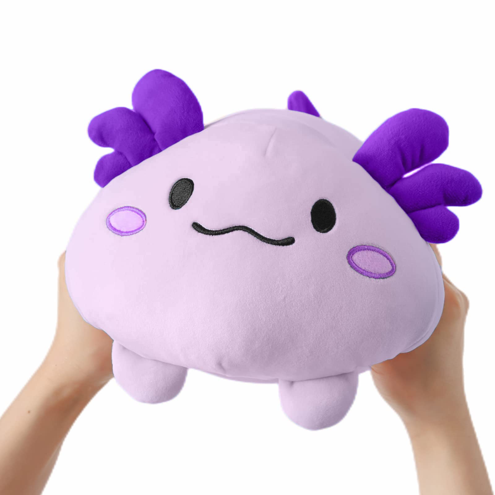 PEACH CAT Kawaii Axolotl Plush Pillow Cute Soft Axolotl Stuffed Animal for Kids Purple 11.8"