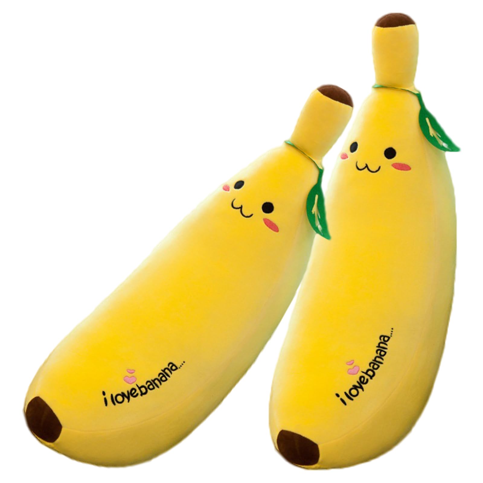 zhidiloveyou 2PCS Banana Plush Pillow Stuffed Banana Plushie Cute Fruit Toy for Kids, 13.7"