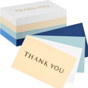 suphouse thank you cards with envelopes set, blank thank you note cards for wedding, baby shower, bridal shower, small bussiness, 4 x 6 inch,4 assorted solid colors