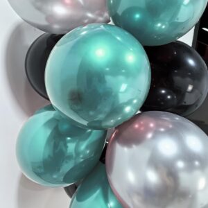 Teal Graduation Decorations 2024/Turquoise Black Graduation Party Decorations Teal Turquoise Black Balloons 45pcs/Teal Birthday Party Decorations for Women Teal Black Bridal Shower/Wedding