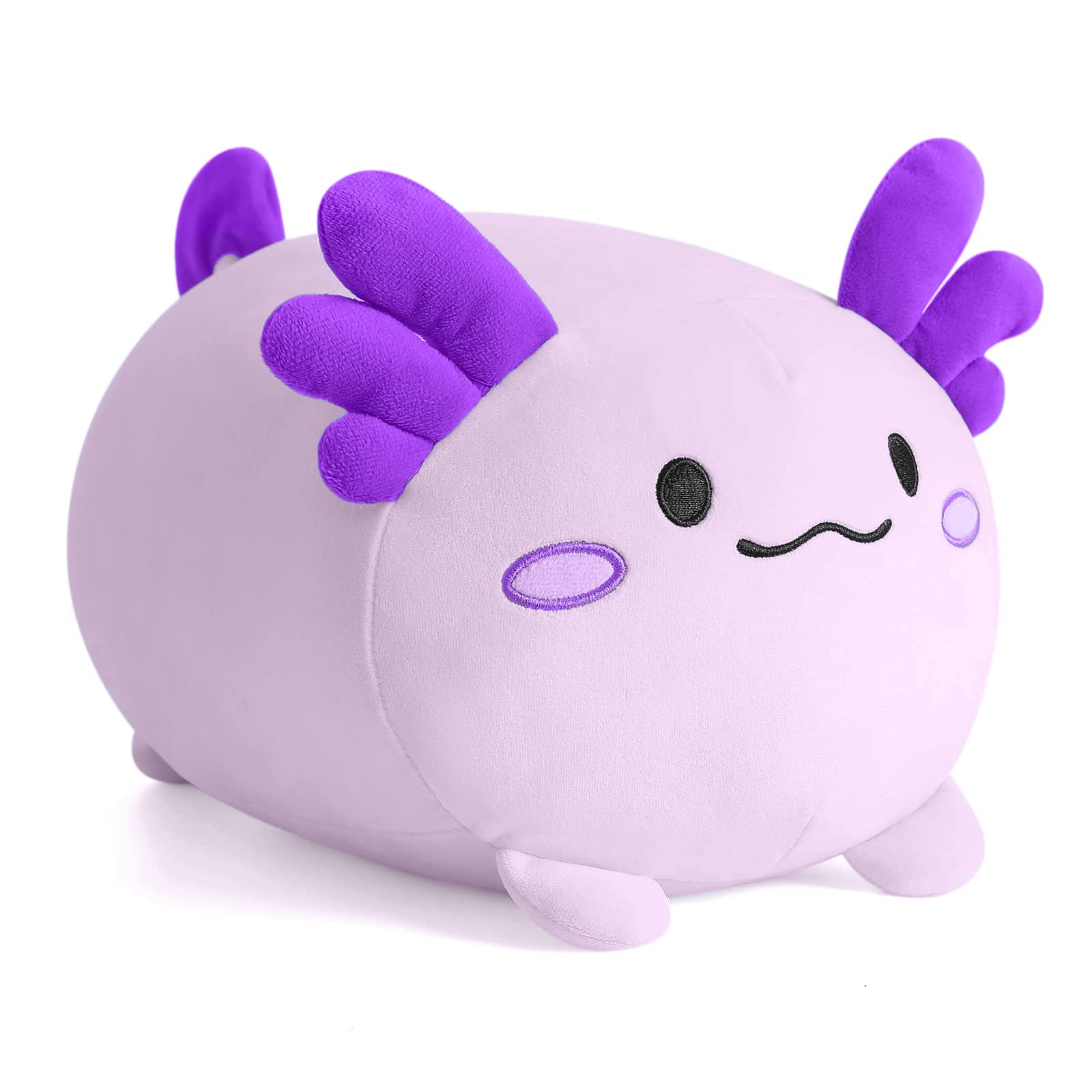 PEACH CAT Kawaii Axolotl Plush Pillow Cute Soft Axolotl Stuffed Animal for Kids Purple 11.8"