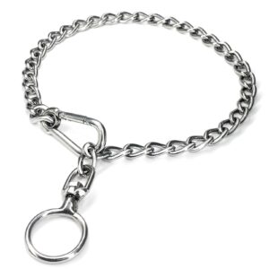 dog chain collars 304 stainless steel metal chew proof dog necklace anti winding dog leash extension lead for small medium large dogs training and walking. (small：18in x 2.5mm(neck max 16in))