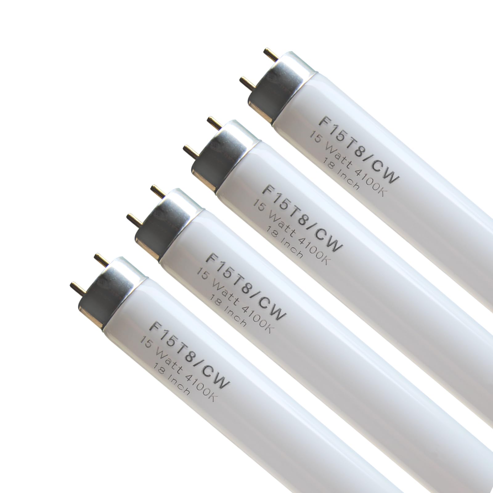 18" F15T8/CW RV Fluorescent Light Bulb,T8 15 Watt Cool White Tube,Replacement Bulb for Philips Alto ECO GE Staco Light Fixture,G13 Bi-Pin Base,4100K (4PACK)