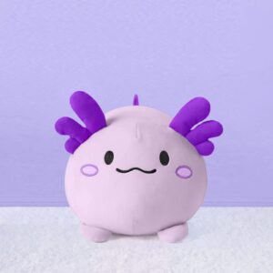 PEACH CAT Kawaii Axolotl Plush Pillow Cute Soft Axolotl Stuffed Animal for Kids Purple 11.8"