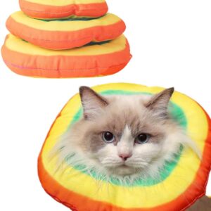 Yanmucy Cat Recovery Collar Adjustable Rainbow Cat Elizabethan Collar Soft Cat Cone After Surgery Protective Neck for Cat Cones to Stop Licking (M)