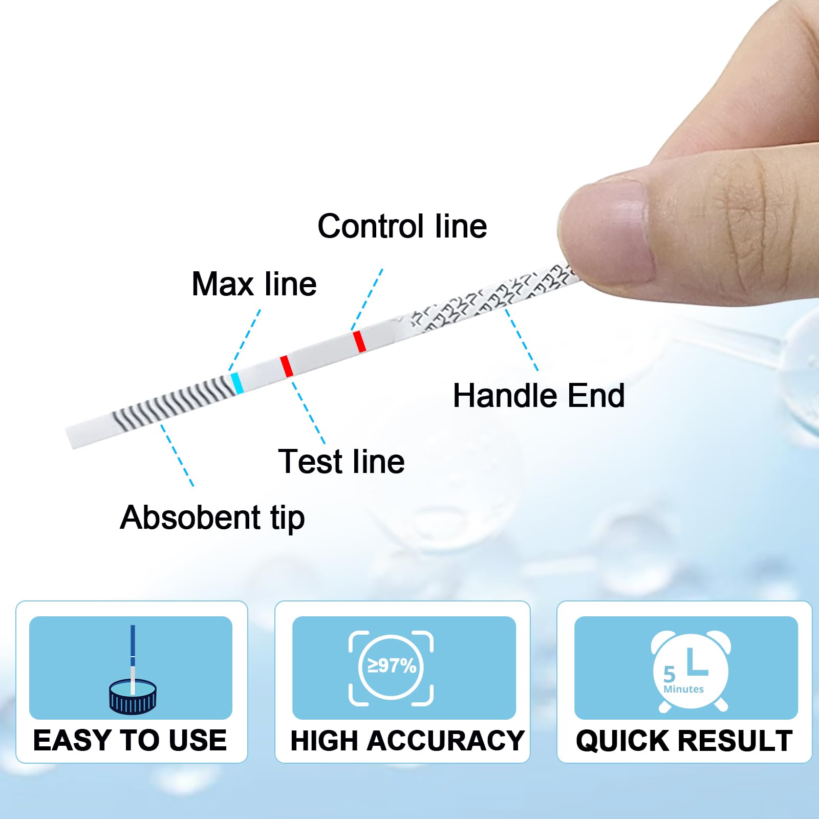 Fentanyl Testing Strips, EZING Fentanyl Test Strip Kit，High Sensitive, Rapid Response, Easy to Use and Read, 10 Test Strips Per Pack