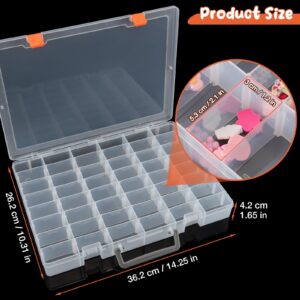 Udefineit Large 48 Grids Clear Plastic Organizer Box with Dividers, Adjustable Compartment Plastic Arts Crafts Storage Containers for Hobby Small Parts, Jewelry Bead Tackle Organizer Storage Box Case