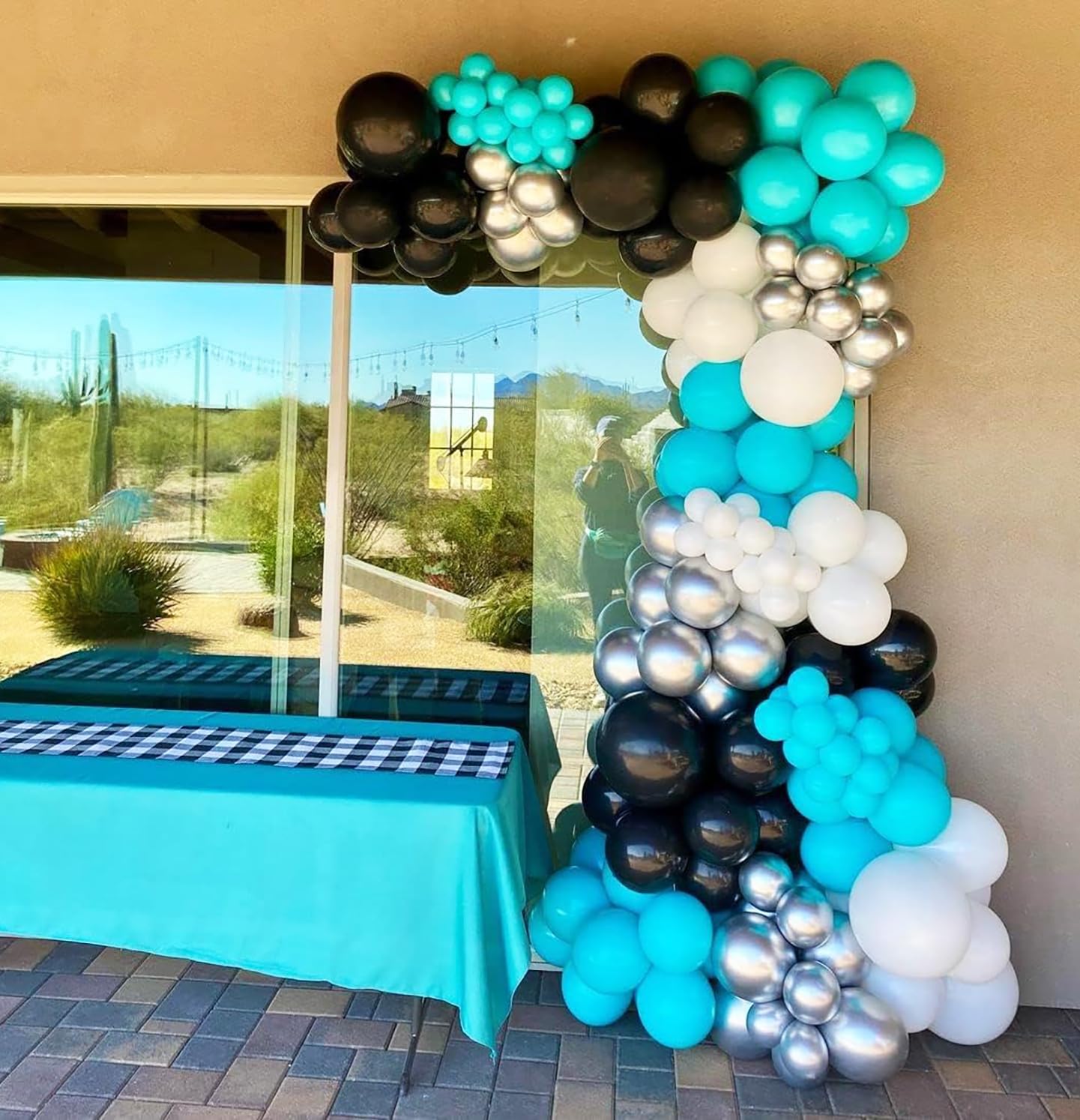 Teal Graduation Decorations 2024/Turquoise Black Graduation Party Decorations Teal Turquoise Black Balloons 45pcs/Teal Birthday Party Decorations for Women Teal Black Bridal Shower/Wedding