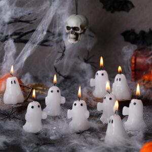 24 pcs halloween ghost candle novelty votive ghost candles cute goth candle gifts mini gothic skull candles halloween spooky weird candles for birthday halloween