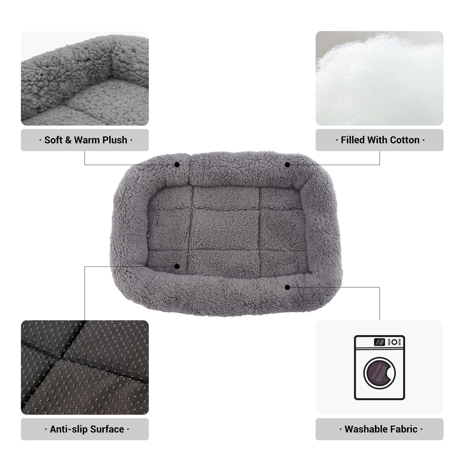 PETLESO Small Cat Bed Plush Cat Cushion, Small Cat Beds for Indoor Cats Fluffy Cat Mat for Small Cat Curl Sleep for Crate Carrier, Small 15" x 10"