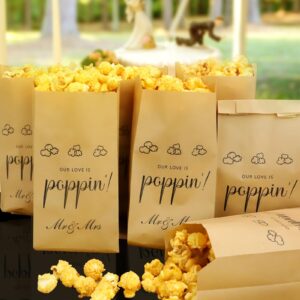 anting 48pcs our love is poppin popcorn bags engagement wedding party favors popcorn bags engaged wedding bridal shower goody snack treat bags grease resistant