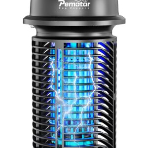 PEMATAR Bug Zapper Outdoor Electric, 4200V/20W High Power Voltage Mosquito Zapper, IPX4 Waterproof Fly Traps, Fly Zapper for Camping, Backyard, Patio and Garden