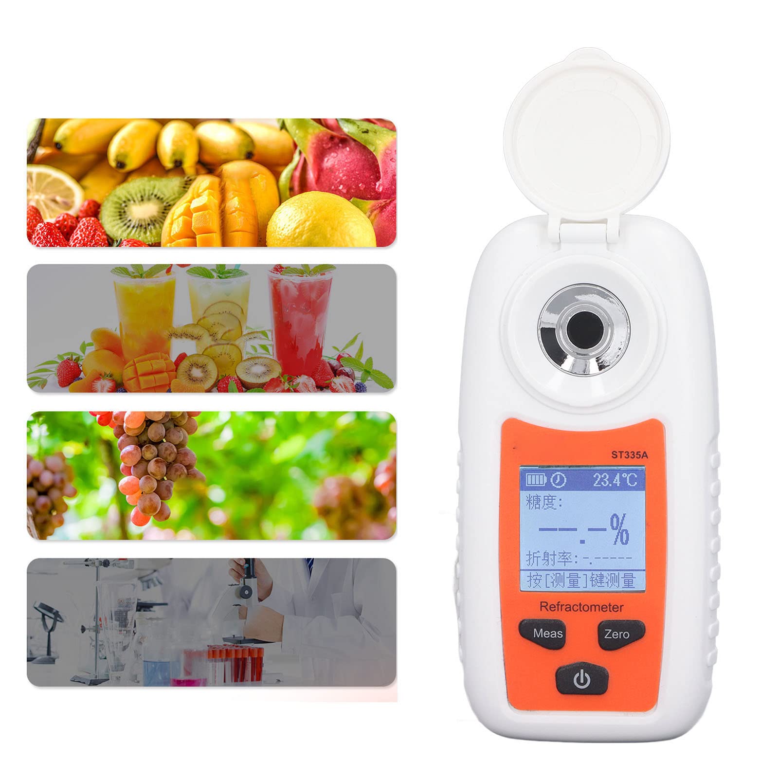 ST335A Digital Display Saccharimeter Refractometer Fruit Sugar Meter High Precision Sugar Detection Measurement Sweetness Tester