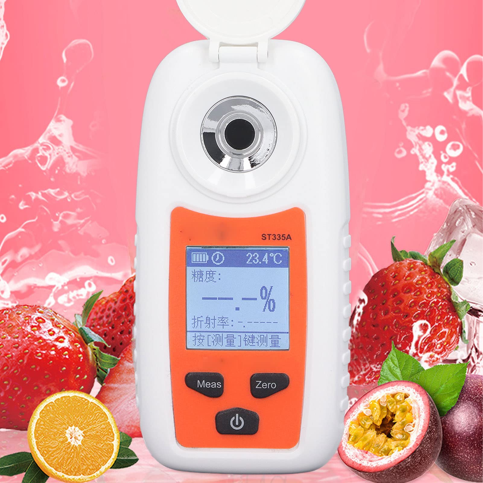 ST335A Digital Display Saccharimeter Refractometer Fruit Sugar Meter High Precision Sugar Detection Measurement Sweetness Tester