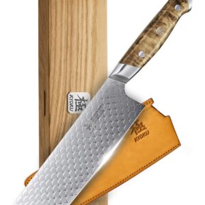 KYOKU 7" Nakiri Knife, Shogun Koi Series Vegetable Knife with Koi Scale Pattern, Japanese VG10 Stainless Steel Kitchen Knife with Sheath & Gift Box, Full Tang Professional Knife