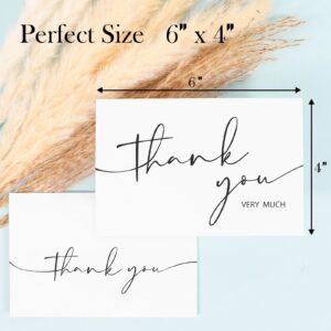 NESCCI 24 PCS Thank You Cards With Envelopes,4x6 Inch Minimalistic Design, Thank You Notes for Wedding,Bridal Shower, Business, Baby Shower, Small Business, Funeral, Graduation(White)