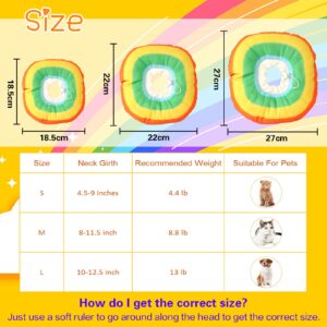 Yanmucy Cat Recovery Collar Adjustable Rainbow Cat Elizabethan Collar Soft Cat Cone After Surgery Protective Neck for Cat Cones to Stop Licking (M)