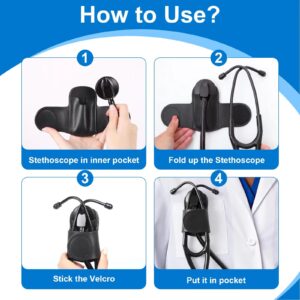 Mirfane Stethoscope Holder-Stethoscope Clip Hip Holder with Genuine Leather Stethoscope Holster for Littmann & Most Stethoscopes - Waist Belt/Scrubs/Pocket Clip for Physicians, Students, Nurses