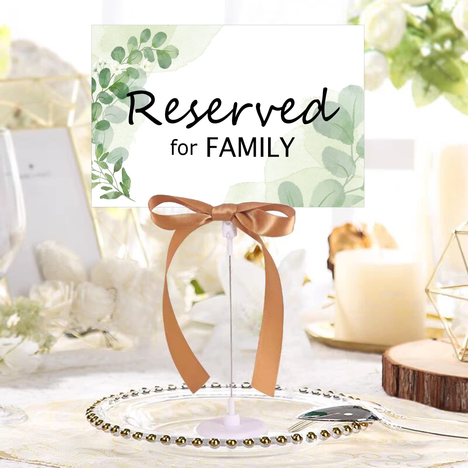 Reserved Signs for Wedding Reception Greenery Reserved Table Cards Tented Table Place Setting Cards Engagement Party,Rehearsal Dinner,Anniversary Party or Any Events 10 Pack (Color2)