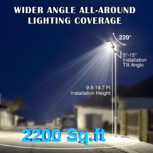 ZJOJO 3800W Solar Street Light Outdoor Waterproof, 30000LM 1160 LEDs Solar Lights for Outside Dusk to Dawn, 9000K LED Parking Lot Light Solar Powered Flood Lights with Motion Sensor for Yard