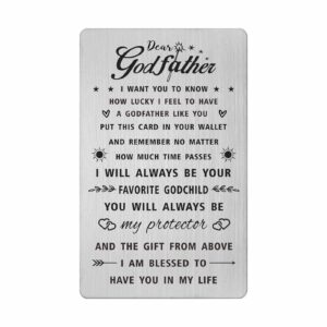 sousyokyo godfather card from godchild - best godfather card from goddaughter, personalized godfather birthday gifts for men, god father christmas wallet card present from godchildren