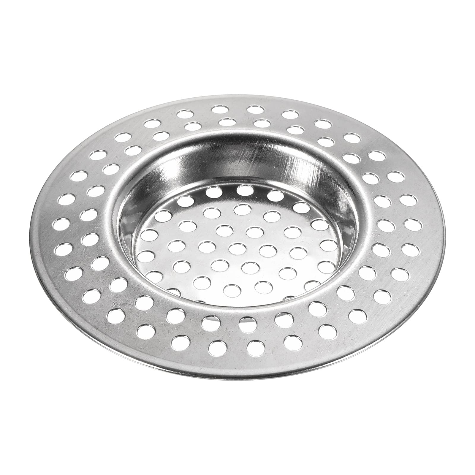 METALLIXITY Kitchen Bathroom Sink Strainer(2.95" x 0.3"), Bathtub Hair Catcher Stainless Steel Sink Drain Strainer for Bathroom, Lavatory, Balcony, Silver Tone