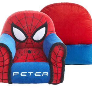 Customized Spider Sherpa Lined Kids Chair| Man| Superhero Spidey Plush Memory Foam Chair| Personalize with Name