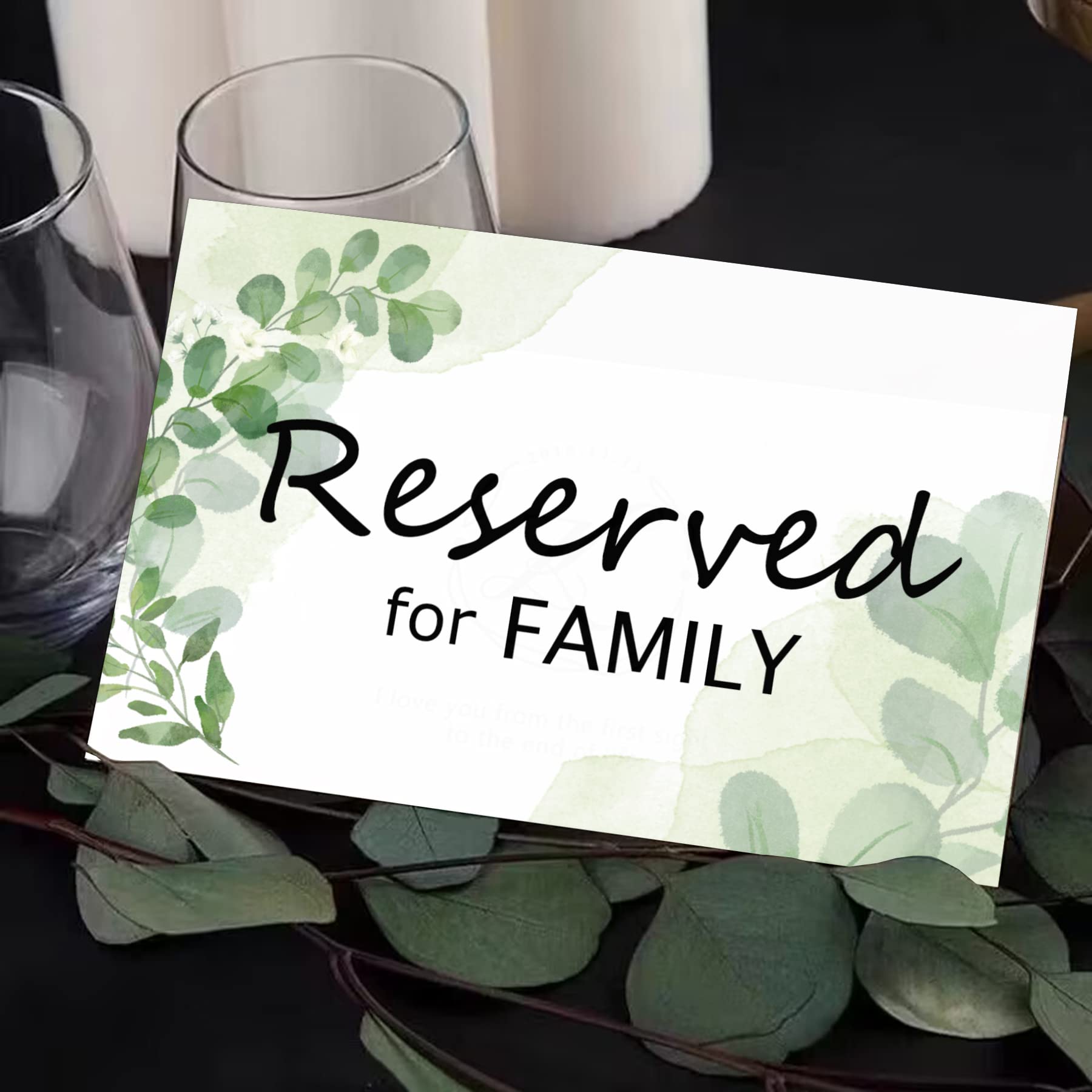 Reserved Signs for Wedding Reception Greenery Reserved Table Cards Tented Table Place Setting Cards Engagement Party,Rehearsal Dinner,Anniversary Party or Any Events 10 Pack (Color2)