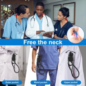 Mirfane Stethoscope Holder-Stethoscope Clip Hip Holder with Genuine Leather Stethoscope Holster for Littmann & Most Stethoscopes - Waist Belt/Scrubs/Pocket Clip for Physicians, Students, Nurses