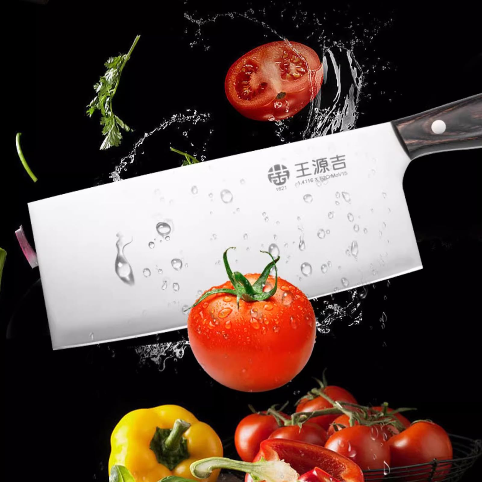 WANGYUANJI Kitchen Knife,High Carbon Stainless Steel Knife for Vegetable and Meat Cutting with Wood Handle,Avoid Cutting Bones,Suitable for Home Kitchen and Restaurant