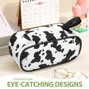 Jcocylse Large Capacity Pencil Case Portable Pencil Pouch Bag School Supplies for College Students Girls Boys Adults (Cow)