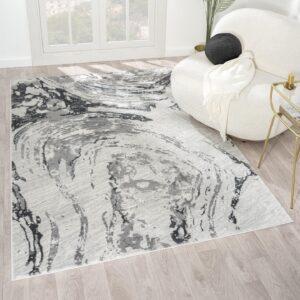 luxe weavers marble swirl gray 6x9 area rug