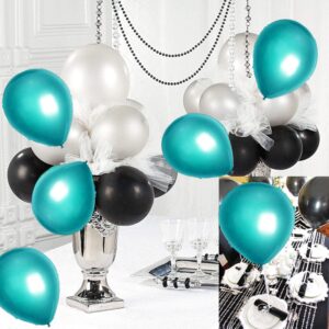 Teal Graduation Decorations 2024/Turquoise Black Graduation Party Decorations Teal Turquoise Black Balloons 45pcs/Teal Birthday Party Decorations for Women Teal Black Bridal Shower/Wedding