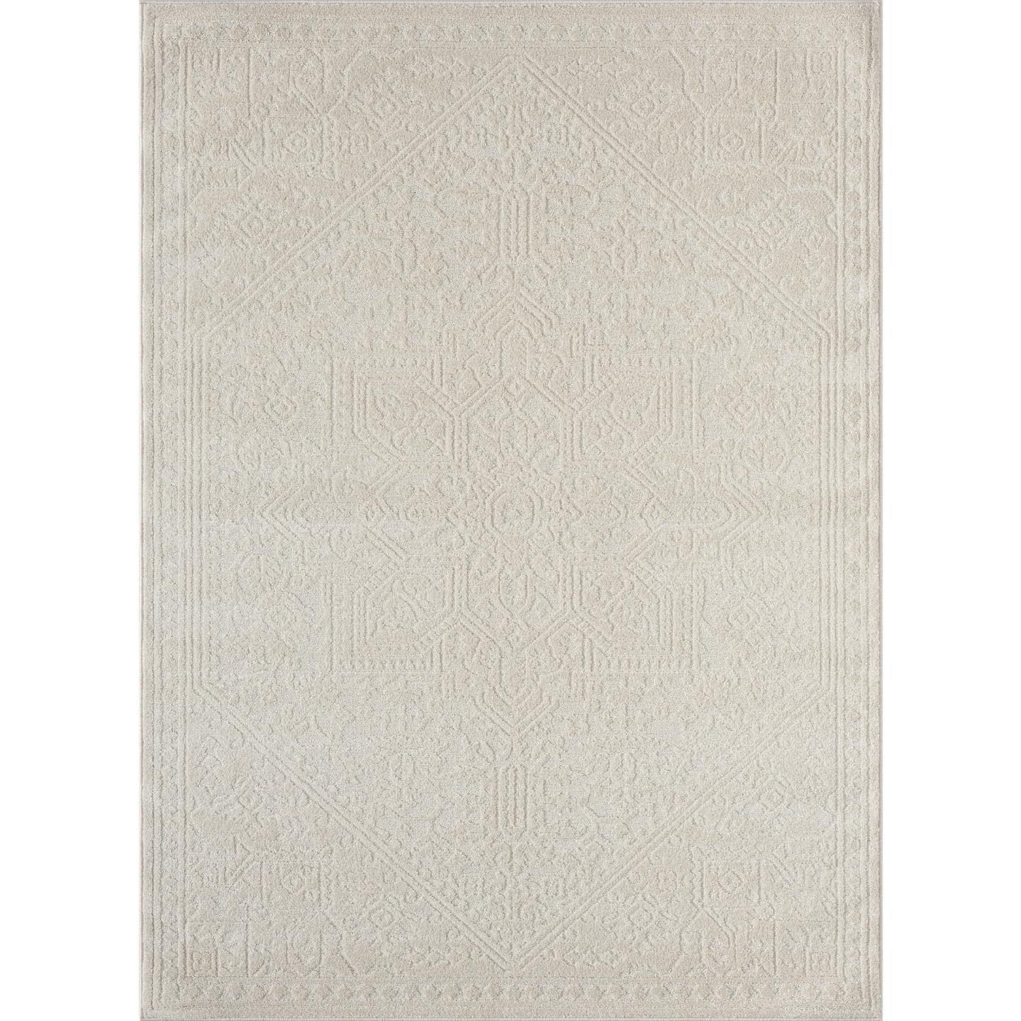 LUXE WEAVERS Moroccan Medallion Cream 5X7 Area Rug