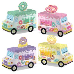 seajan 24 pieces sweet donut party favor boxes truck treat boxes grow up donut gift goodies boxes for doughnut themed baby shower kids birthday party table decorations supplies