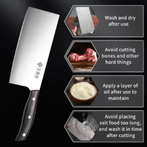 WANGYUANJI Kitchen Knife,High Carbon Stainless Steel Knife for Vegetable and Meat Cutting with Wood Handle,Avoid Cutting Bones,Suitable for Home Kitchen and Restaurant