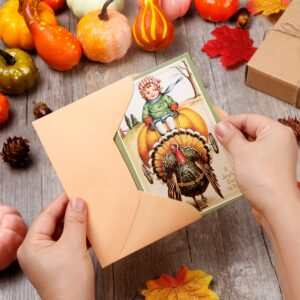 GreenPine 27PCS Thanksgiving Vintage Greeting Cards Bulk Thanksgiving Cards for Family Thankful Cards with Envelopes for Fall Autumn Holiday Parties Celebrations Harvest Happy 4 x 6 inches