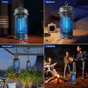 PEMATAR Bug Zapper Outdoor Electric, 4200V/20W High Power Voltage Mosquito Zapper, IPX4 Waterproof Fly Traps, Fly Zapper for Camping, Backyard, Patio and Garden