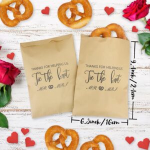 48Pcs Thanks for Helping Us Tie the Knot Pretzel Wedding Favor Bags,Tie the Knot Pretzel Favor Goody Snack Treat Grease Resistant Bags for Engagement Wedding Bridal Shower Party Decorations Supplies